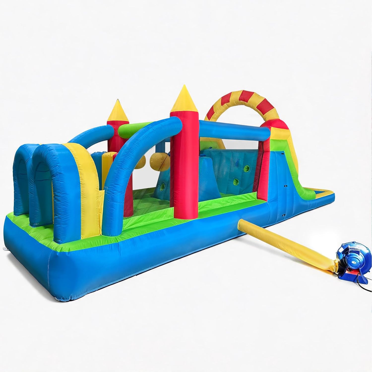Commercial Obstacle Course Inflatable Bounce House with Blower Heavy-Duty Oxford