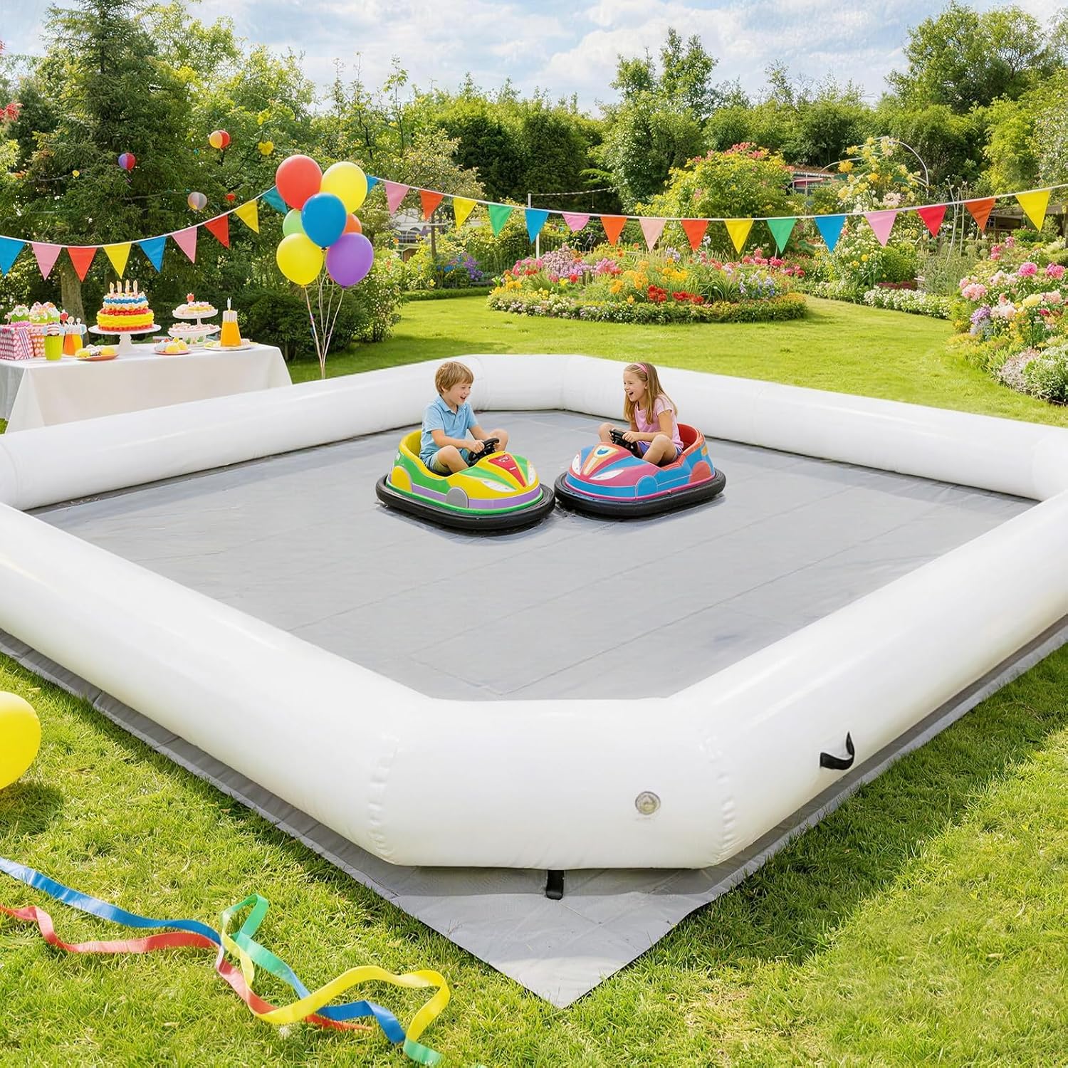 Inflatable Bumper Car Race Track(12.5ft/3.8m) - Premium PVC Sealed Air Racing Ar