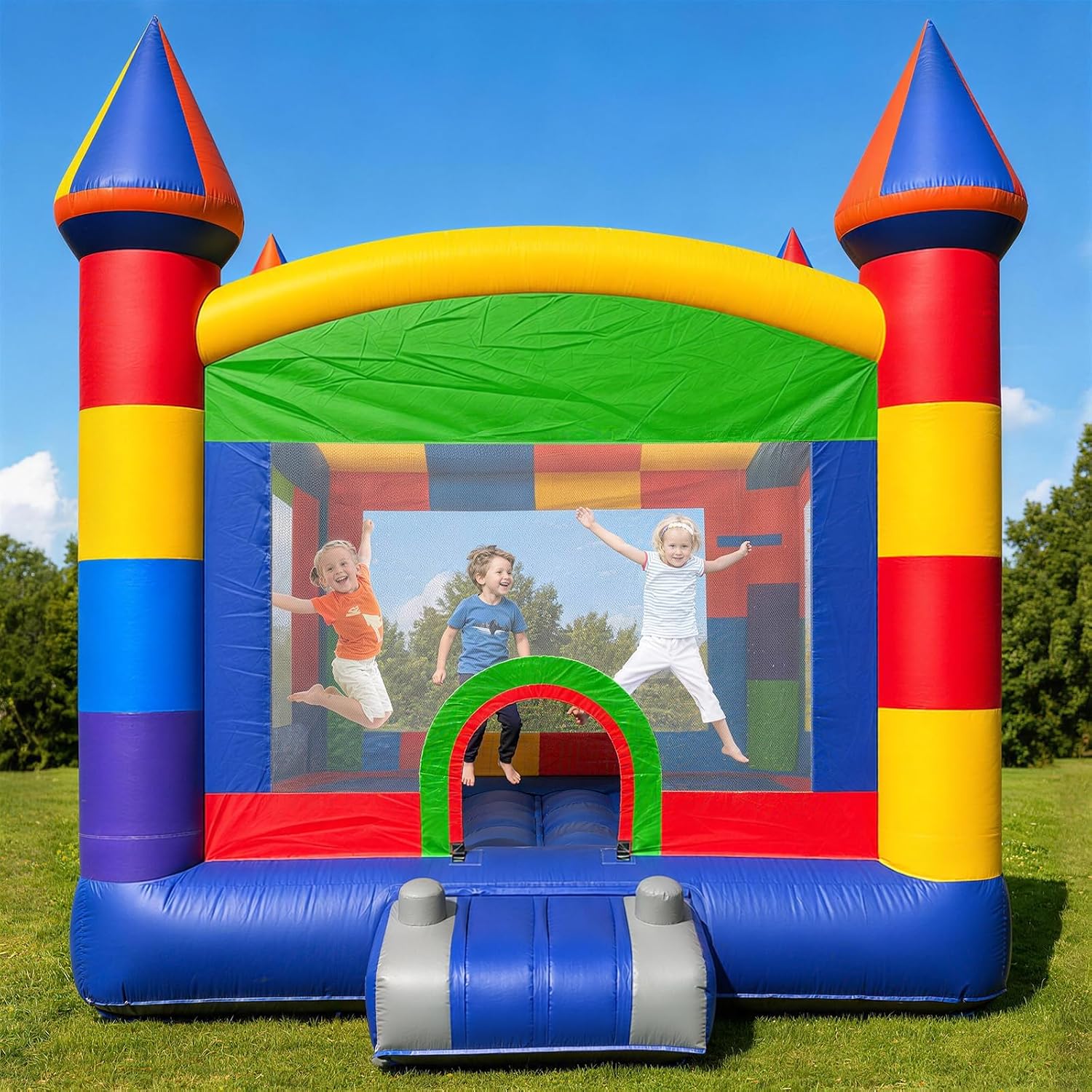 13'x12.5' Commercial Inflatable Bounce House, PVC Inflatable Bouncy Castle with 
